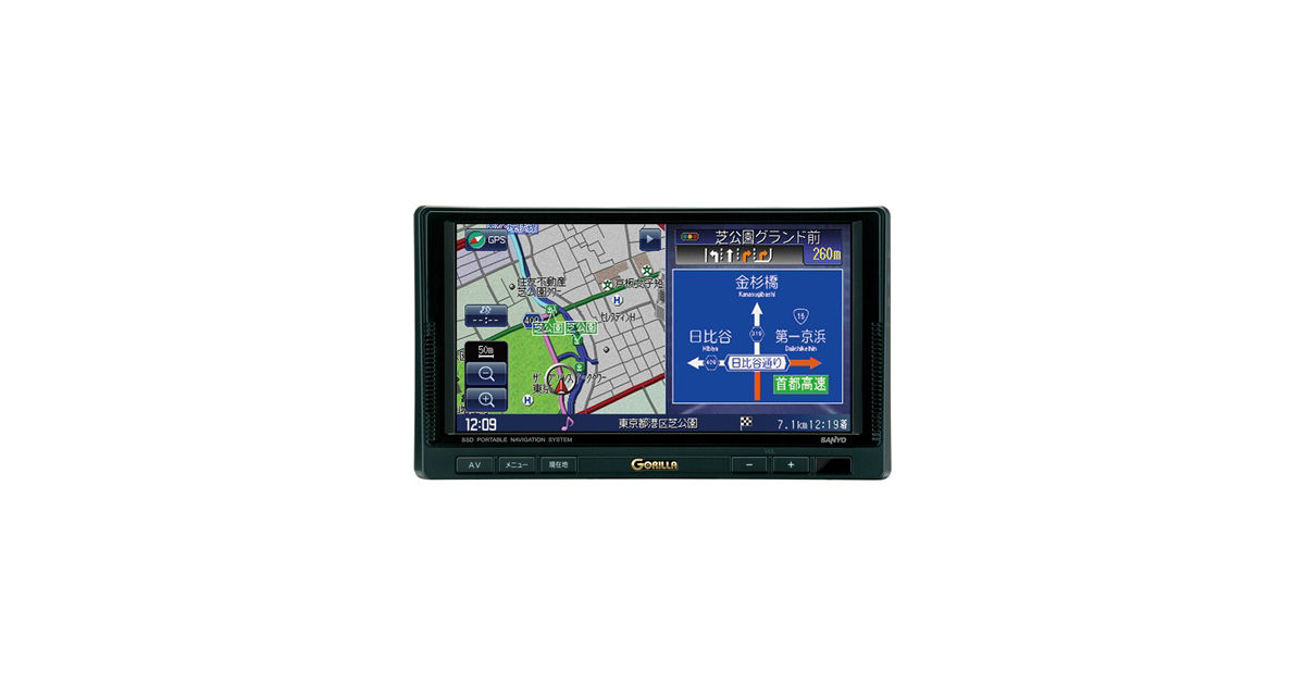 地上デジタルＴＶチューナー内蔵ＳＳＤポータブルナビゲーション NV-SD760FT ローバーミニ ポータルブナビ SANYO ゴリラ NV-SD760FT取り付け
