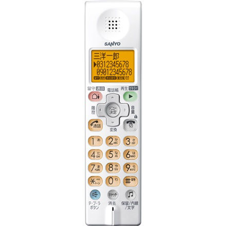 TEL-SDJ5(W) 概要 - 増設用専用子機 | ファクシミリ＆電話機（三洋