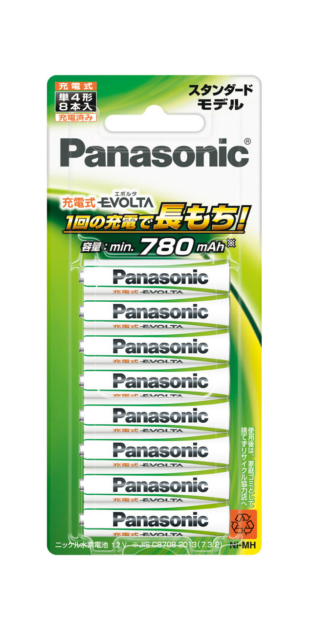 概要 充電式エボルタ 単4形 8本パック(スタンダードモデル) BK-4MLE/8B