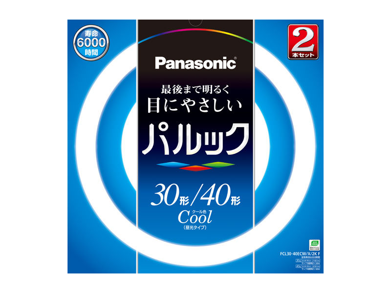 ナショナル　パルックcool30型+40型   ※5個セット※ Panasonic（パナソニック） パルックL 丸形蛍光灯 30形40形2本パック