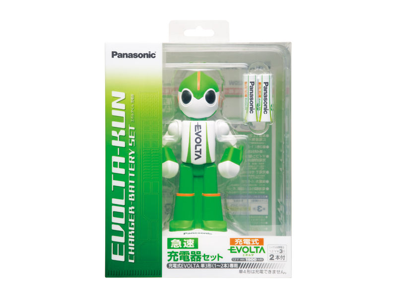 概要 単3形ニッケル水素電池2本付 急速充電器セット エボルタ君充電器