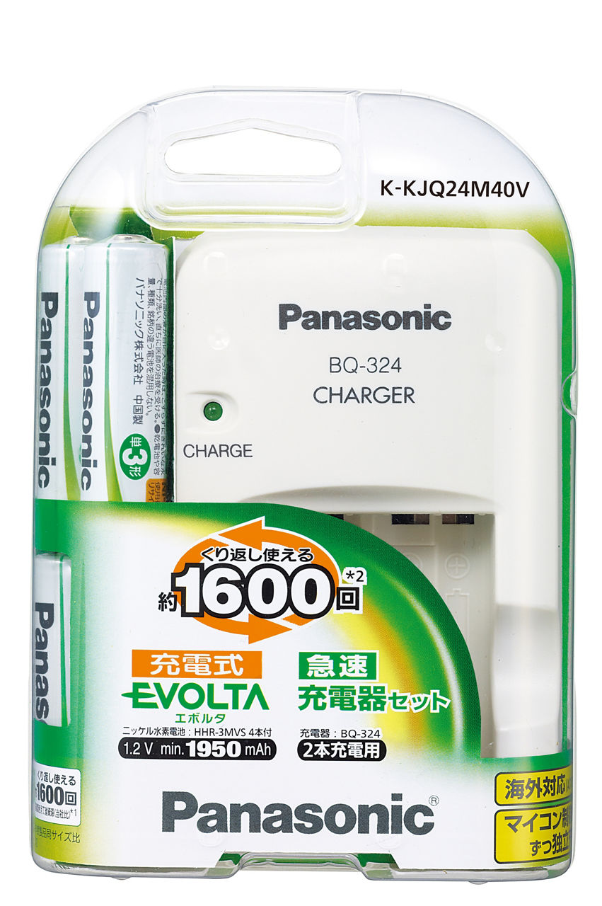 Panasonicリチウムイオンバッテリー本体 専用充電器付き K-KJQ24M40V サポート - 単3形ニッケル水素電池4本付 急速充電器