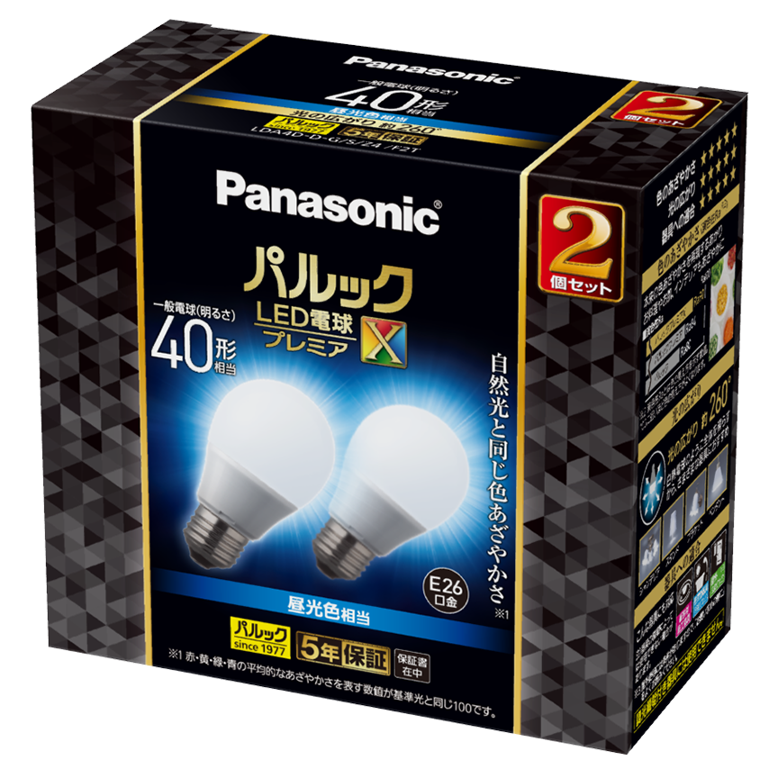 概要 パルック LED電球 プレミアX 4.4W 2個入(昼光色相当 概要 パルック LED電球 プレミアX 4.4W 2個入(昼光色相当