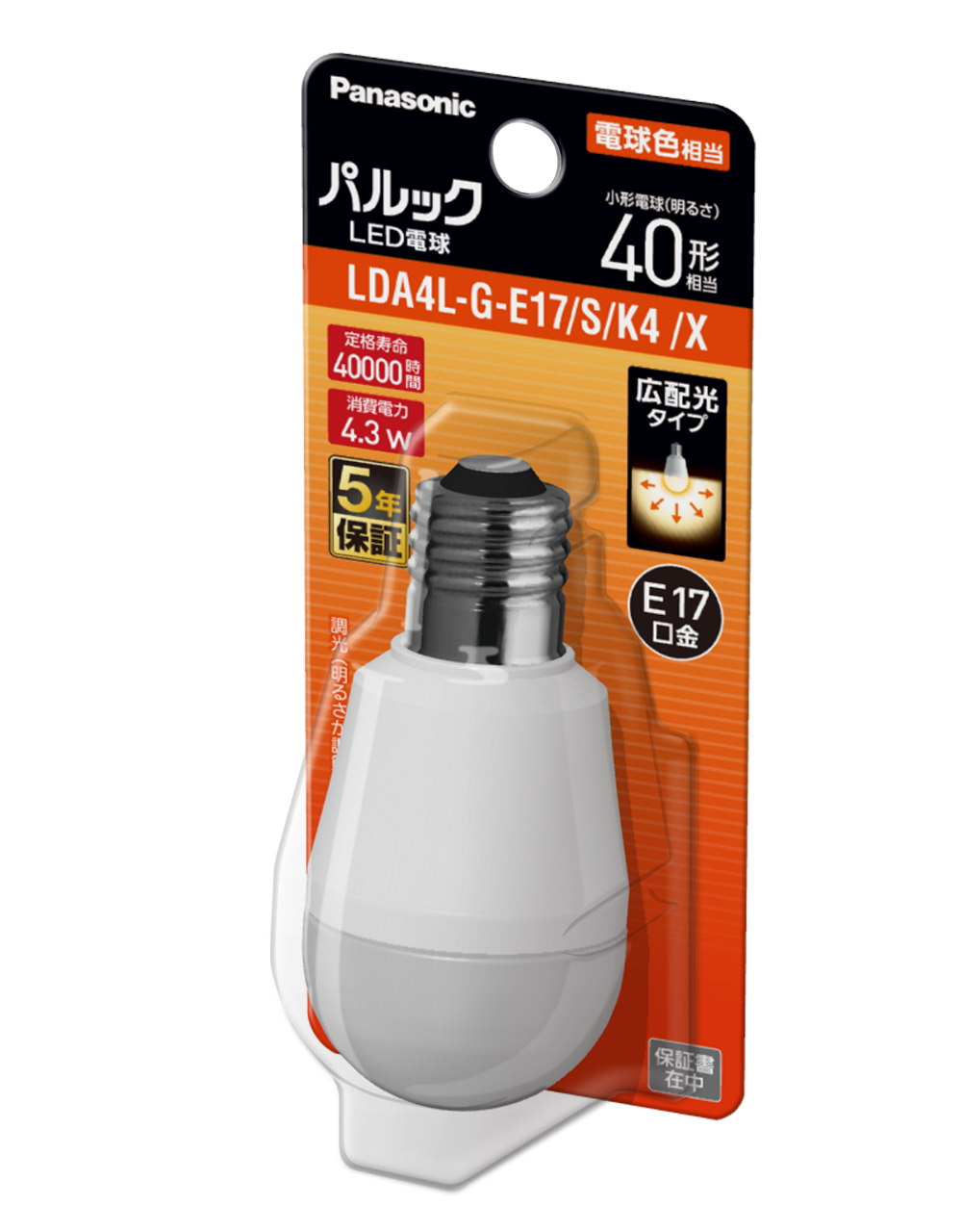 概要 パルック LED電球 4.3W ブリスター(電球色相当 概要 パルック LED電球 4.3W ブリスター(電球色相当