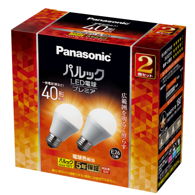 購入 パルック LED電球 プレミア 4.4W 2個入（電球色相当