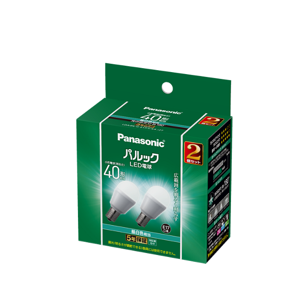 購入 パルック LED電球 4.0W 2個セット（昼白色相当） LDA4NGE17SK42T 