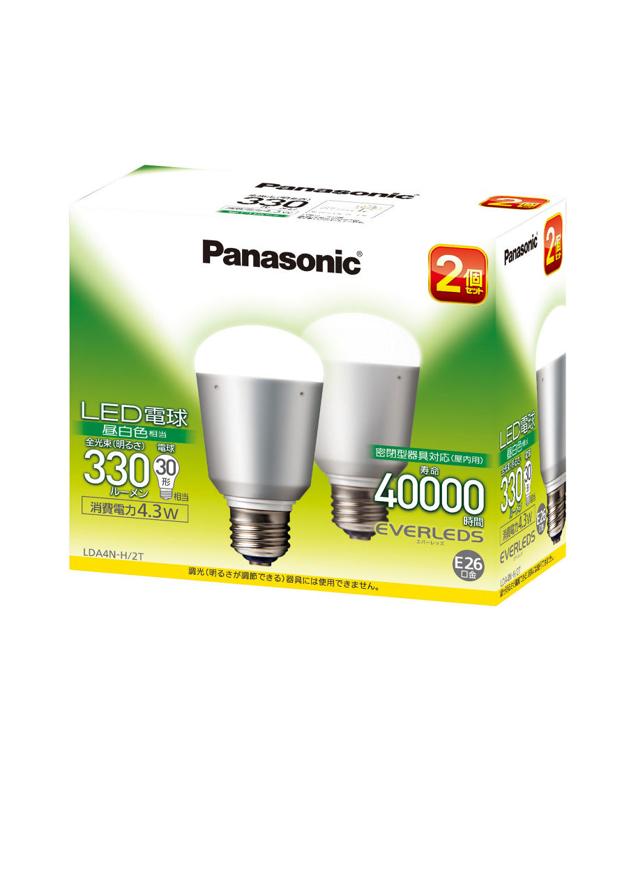 LDA4NH2T 概要 - LED電球 4.3W 2個入 (昼白色相当) | LED電球・蛍光灯