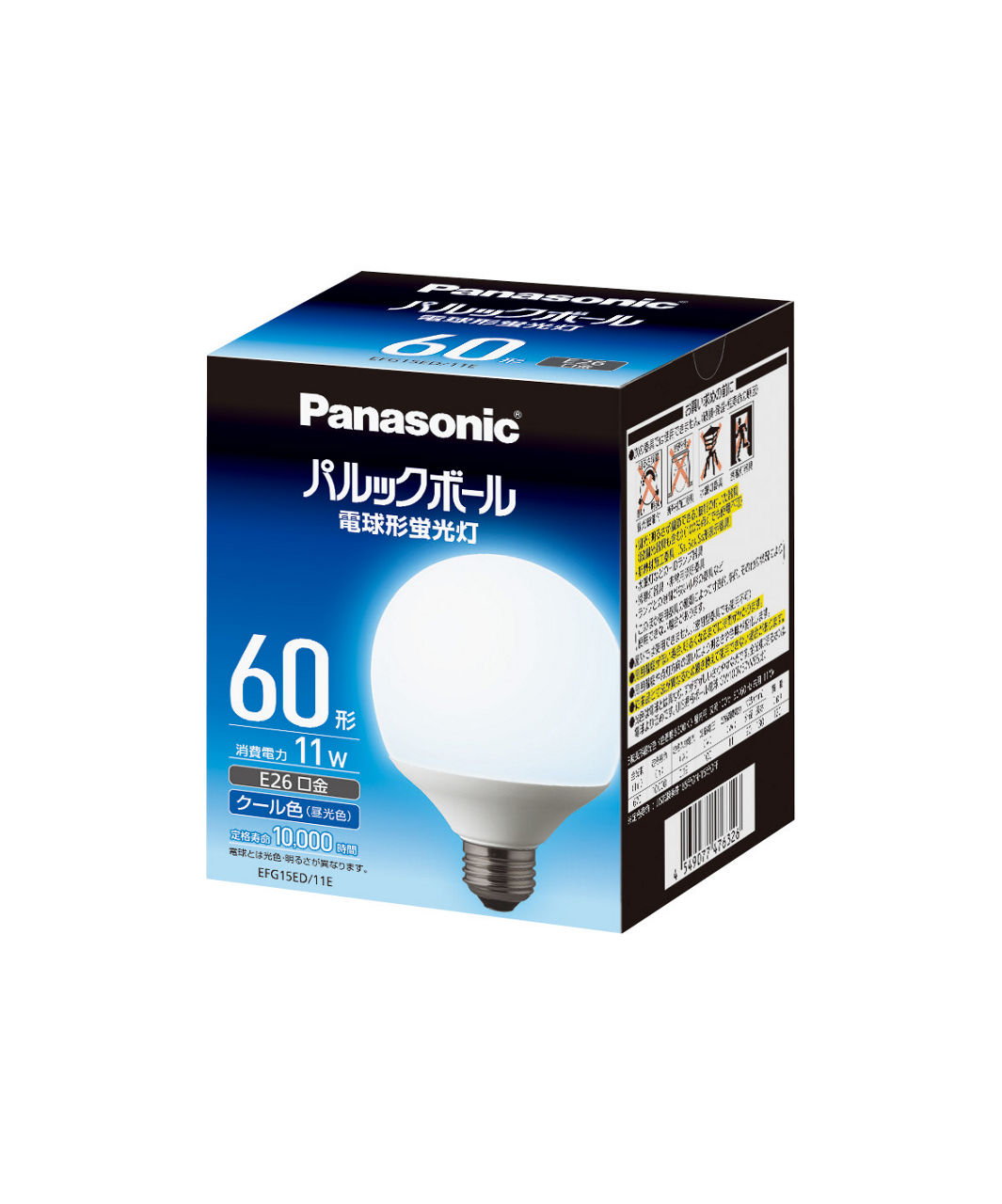 詳細情報 パルックボール G15形 E26口金 クール色 EFG15ED11E | LED電球・蛍光灯 | Panasonic