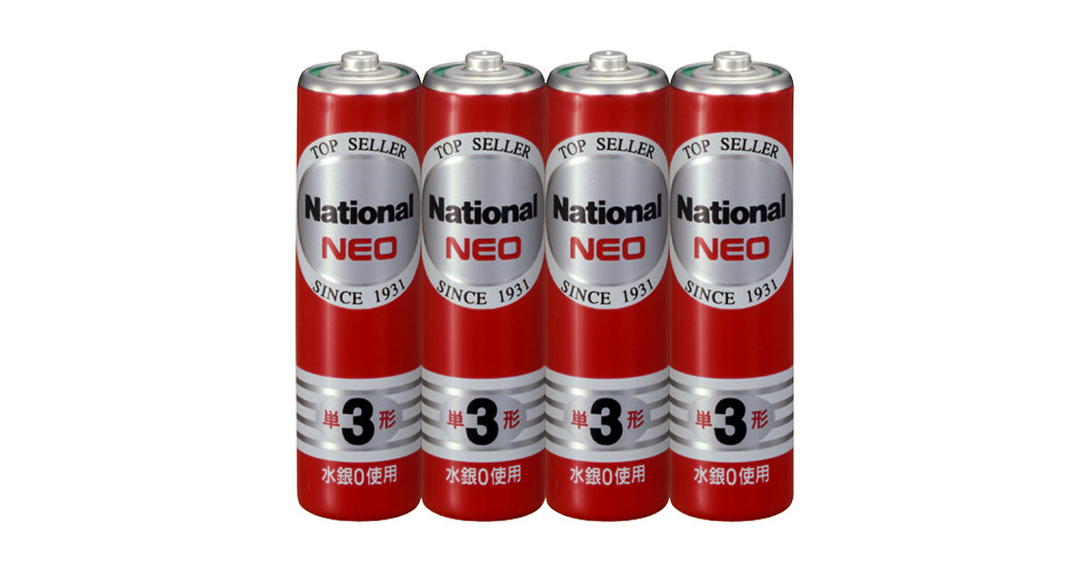 概要 マンガン乾電池ネオ赤単3形4個パック R6PNR/4SE | 電池