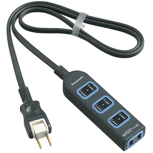 WHA2554BKP 購入 - ザ・タップX（4コ口）（5m） | 配線器具 | Panasonic