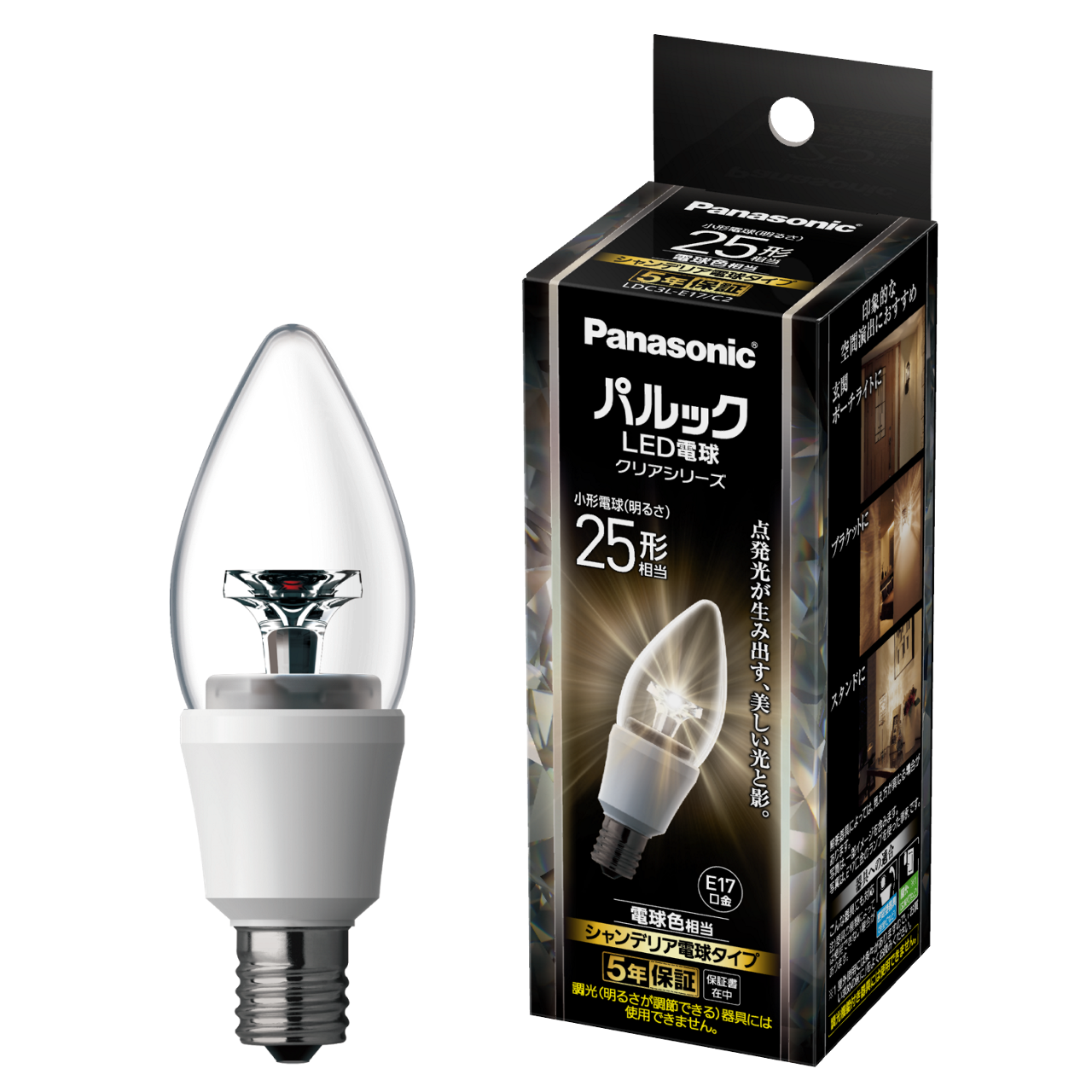 概要 パルックLED電球 クリアシリーズ (シャンデリア電球タイプ)3.4W