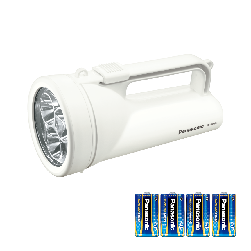サポート 乾電池エボルタNEO付きワイドパワーLED強力ライト BF